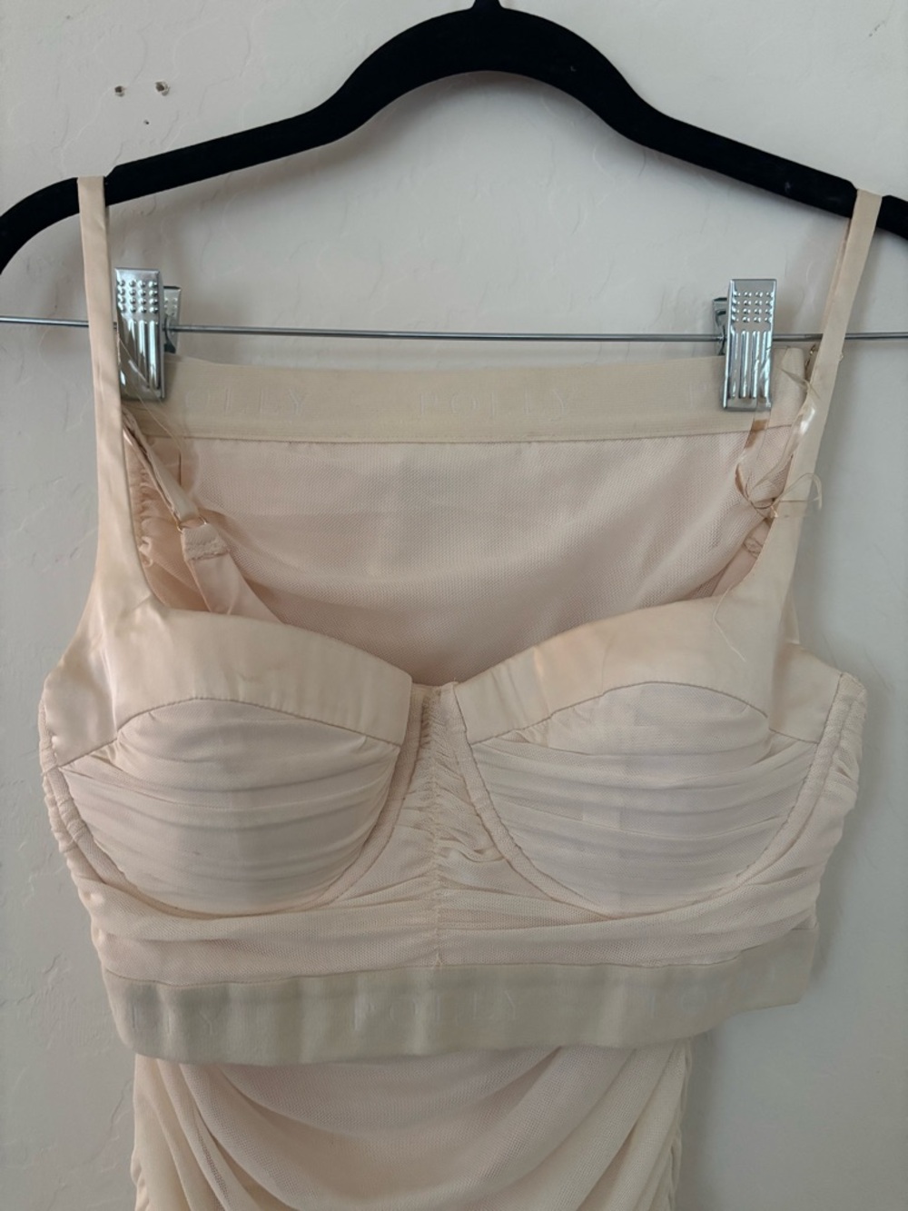 Oh Polly Cream Ruched Two-Piece Skirt Set - Picture 2 of 9